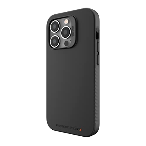 ZAGG Gear 4 Rio D30 Schutzhülle Kompatibel mit iPhone 14 Pro, Stoßfest, MagSafe Kompatibel, Wireless Charging, 5G, (Schwarz)