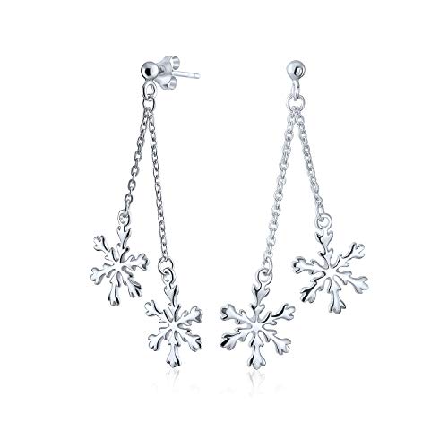 Weihnachten Urlaub Schneeflocke Tropfen Baumeln Quaste Ohrringe Für Frauen Für Teen 925 Sterling Silber