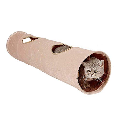 Lanbowo Haustier Katzen Tunnel Spielzeug Hase Rohr Zusammenklappbar 2 Weg Welpe Kätzchen Spielzeug - Ohne