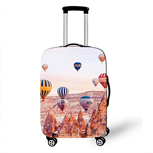 ChengBeautiful Gepäckabdeckung Elastische Gepäckabdeckung Mit 3D-Heißluftballondruck for Koffer Von 18 Bis 32 Zoll, Leicht Zu Tragen Abnehmbare Gepäckschutzhülle (Color : A, Size : L(25''-28''))