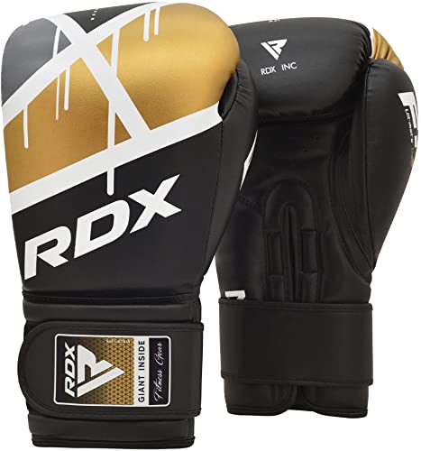 RDX Boxhandschuhe für Muay Thai und Training Maya Hide Leder Ego Punchinghandschuhe für Sparring, Kickboxen, Kampfsport, Boxsack Punching, Fitness, Sandsack Boxing Gloves (MEHRWEG)