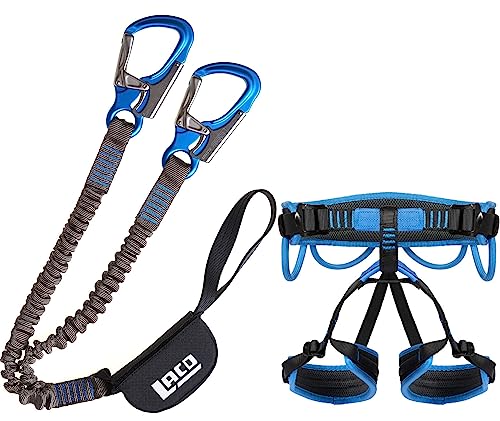 LACD Klettersteigset Via Ferrata Pro Evo 2.0 Klettergurt Start 2.0 (Größe L (Taille 87 – 130 cm, Bein 60 – 84 cm))