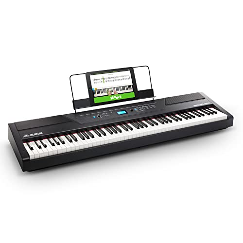 Alesis Recital Pro - Digital Piano / E Klavier mit 88 Hammer-Action-Tasten, 12 Premium-Voices, zwei integrierten 20 Watt Lautsprechern, Kopfhörerausgang und 3-Monatsabo für Skoove Onlineunterricht