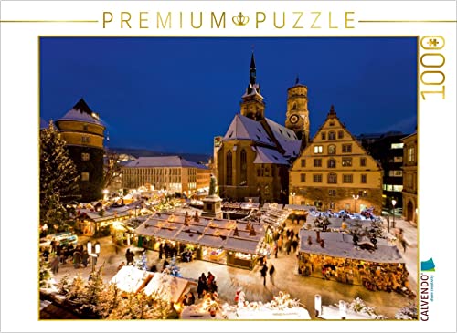 CALVENDO Puzzle Weihnachtsmarkt auf dem Schillerplatz in Stuttgart 1000 Teile Lege-Größe 64 x 48 cm Foto-Puzzle Bild von Werner Dieterich