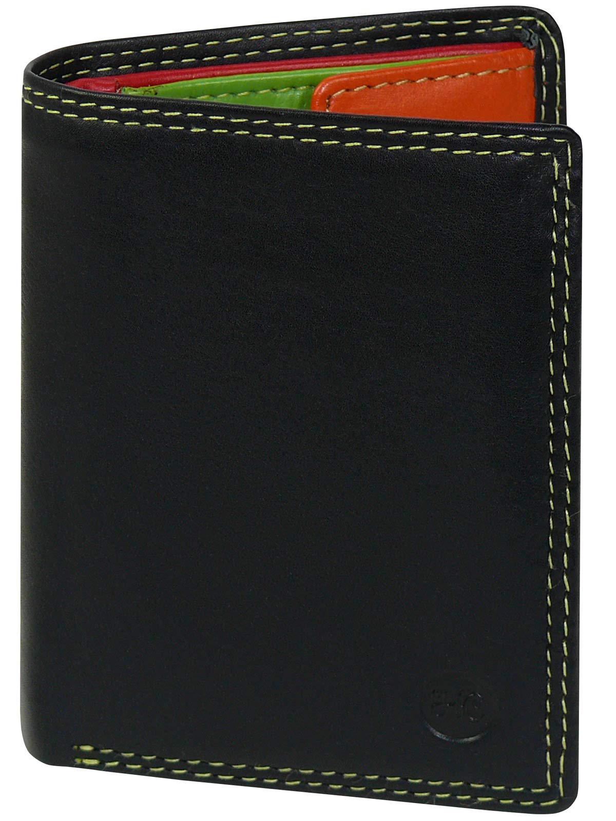 Harrys-Collection HC Damen kleine Bunte Börse in Multicolor mit RFID Schutz, Farben:schwarz