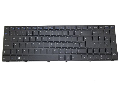 RTDpart Laptop-Tastatur für CLEVO N250 CVM15F26GBJ430 6-80-N2500-190-1 UK mit schwarzem Rahmen und Hintergrundbeleuchtung
