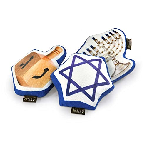 P.L.A.Y. Pet Lifestyle and You - Hanukkah Set - PLÜSCH Spielzeug FÜR Hunde UND Katzen - Chanukkah, Hanukkah Set aus DREI vers. Motiven