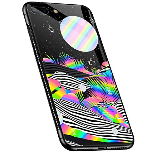 iPhone 8 Hülle, Fantasy schillerndes Palm-Muster, iPhone 7 Hüllen iPhone SE 2020 Hüllen für Mädchen und Frauen, Ultra-Schutz, stoßfest, rutschfeste Rückseite, kompatibel mit Apple iPhone 8/7/SE2