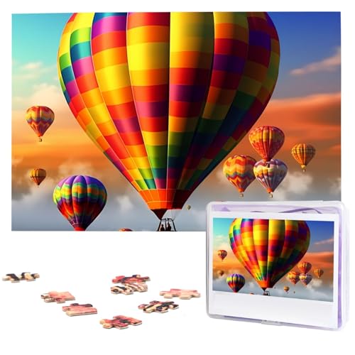 Heißluftballon-Puzzles, 1000 Teile, personalisierte Puzzles, Fotos, Puzzle für Familie, Bildpuzzle für Erwachsene, Hochzeit, Geburtstag (74,9 x 50 cm)