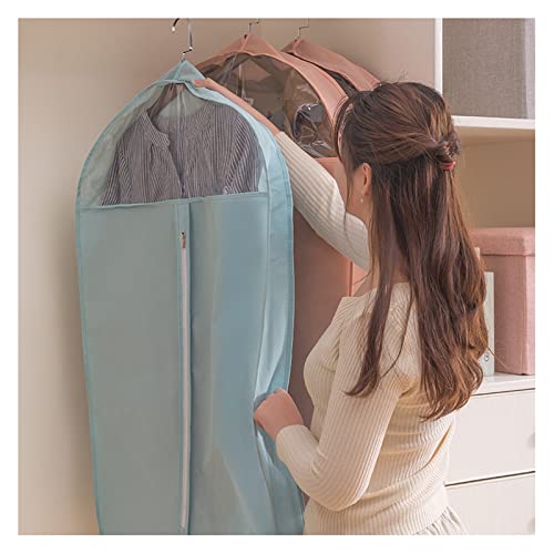 Oiyekntd Dreidimensionale Kleidersäcke mit durchsichtigem Fenster, Langer, waschbarer Kleidersack, Schrankaufbewahrung, Reißverschluss, Kleiderhülle für Mäntel, Jacken, Hemden,Pink-60×10×150cm