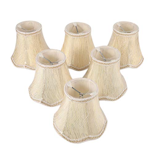 Hbaebdoo Set mit 6 Lampenschirmen, nur für Kerzenlampen, Lampenschirme mit Klemme