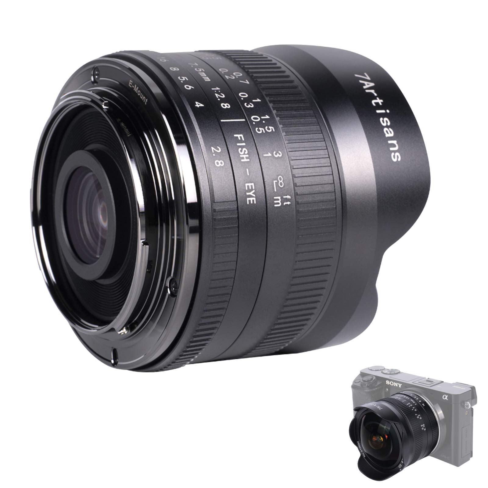 7artisans 7,5 mm F2,8-Objektiv Kompatibel mit Sony E Halterung (Compatible with Sony E)