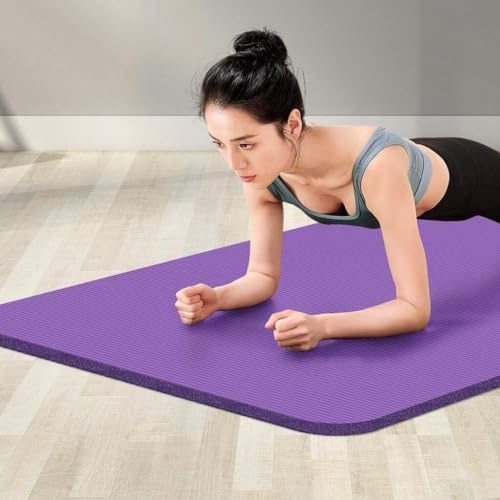 Yogamatte NBR Lila Pilates-Trainingsmatte Gymnasiasten Sit-ups Stretch-Liegestütze Länger, breiter, dicker Fitness-Trainingsmatte