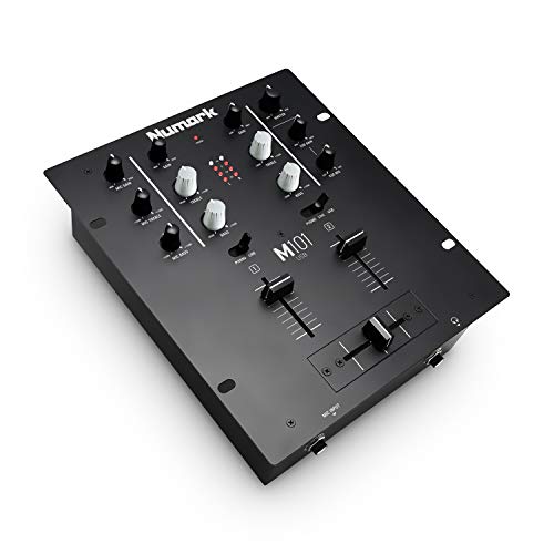 Numark M2 - 2-Kanal DJ-Scratch-Mischpult, rack-einbaufähig, mit 3-Band-Equalizer, für die Disco ausgelegten Eingängen, Mikrofon-Eingang, austauschbarem Crossfader und Reverse-/Slope-Reglern