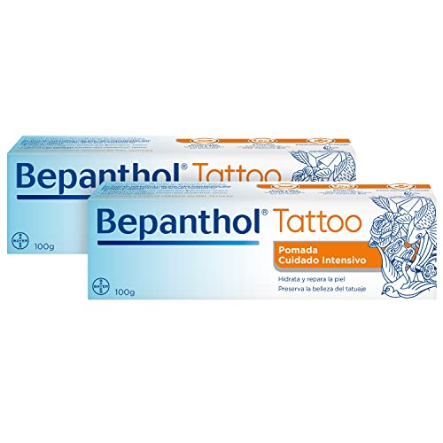 Bepanthol Tattoo Creme mit Panthenol - spendet Feuchtigkeit - repariert die Haut nach dem Tattoo und bewahrt die Schönheit des Tattoos - 2 x 100 g - ohne Konservierungsmittel und ohne Parfüm