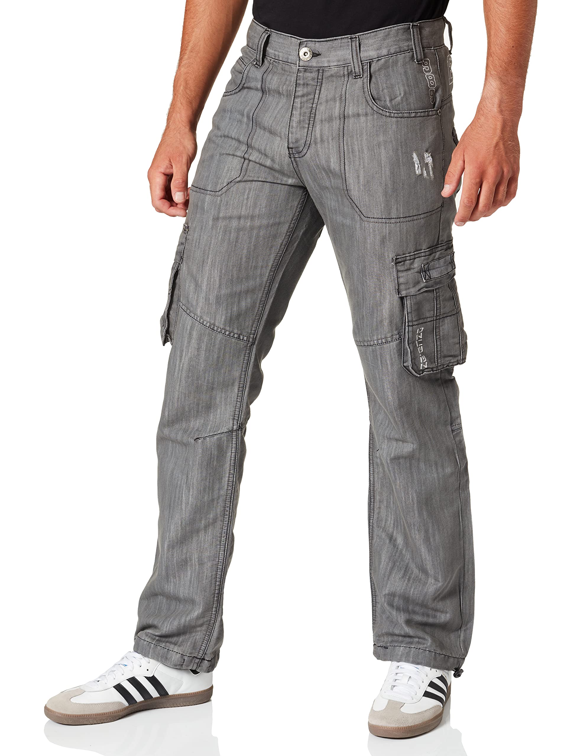 Enzo Herren Ez404 Loose Fit Jeans, Grau (Grey Grey), 40W / 30L