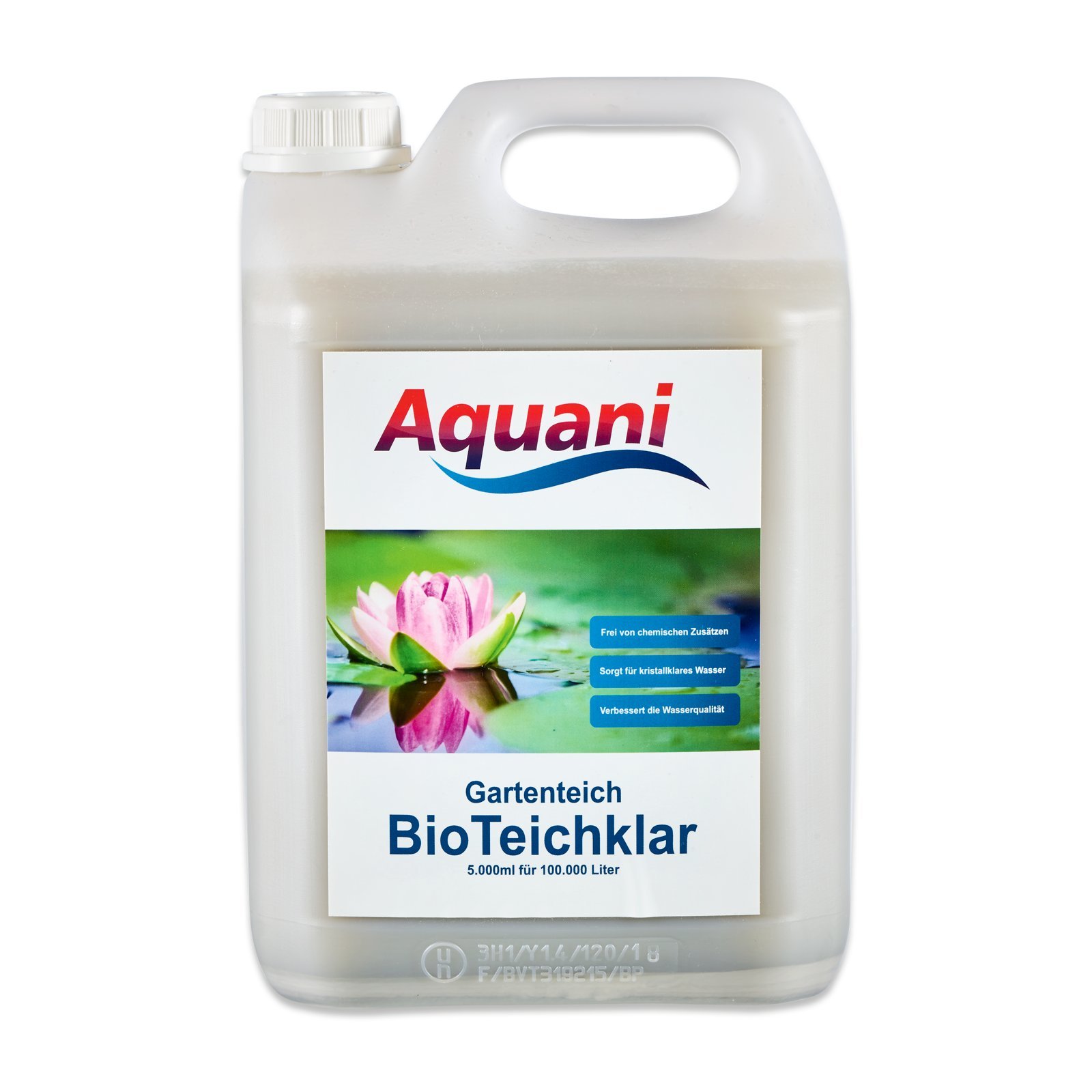 Aquani Bio Teichklar Gartenteich 5.000ml natürlicher Teichklärer für klares Wasser im Teich 100% natürliche Inhaltsstoffe effektive Teichpflege ohne chemische Zusätze ideal für Koi und Schwimmteich