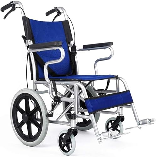 Rollstuhl Faltbar Leicht Reiserollstuhl, Rollstuhl Für Erwachsene Aus Aluminiumlegierung, Mit Zurückklappbaren Schreibtischarmen Und Tragbaren Handbrems Für Den Transport 2