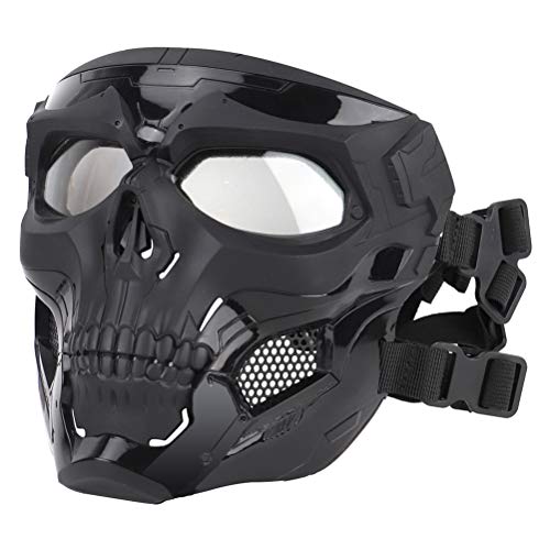 Uyuke 1 Stück Gesicht Skelett Maske Airsoft Vollgesichts Helm Maske CS Halloween Schutzmaske Maskerade Party Cosplay Requisiten Masken