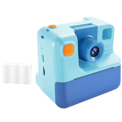Veenewy Sofortbildkamera für Kinder, Digitalkamera HD 1080P, Fotopapier, Spielzeug für Kinder, Geburtstags- und Weihnachtsgeschenk, Blau