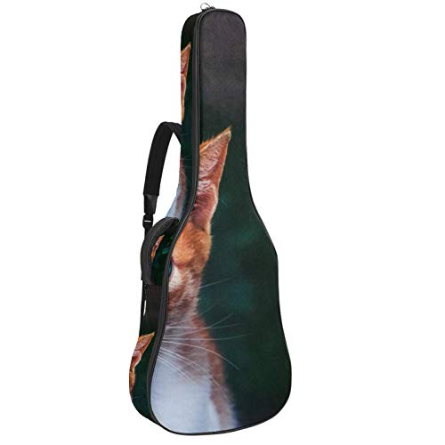 Gitarrentasche mit Reißverschluss, wasserdicht, weich, für Bassgitarre, Akustik- und klassische Folk-Gitarre, Katzen-Tier