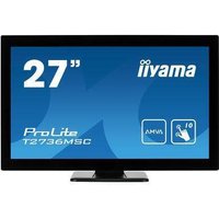Iiyama ProLite T2736MSC-B1 - LED-Monitor - 68.6 cm (27) (27 sichtbar) - Touchscreen - 1920 x 1080 Full HD (1080p) - A-MVA - 300 cd/m² - 3000:1 - 4 ms - HDMI, VGA, DisplayPort - Lautsprecher - Schwarz