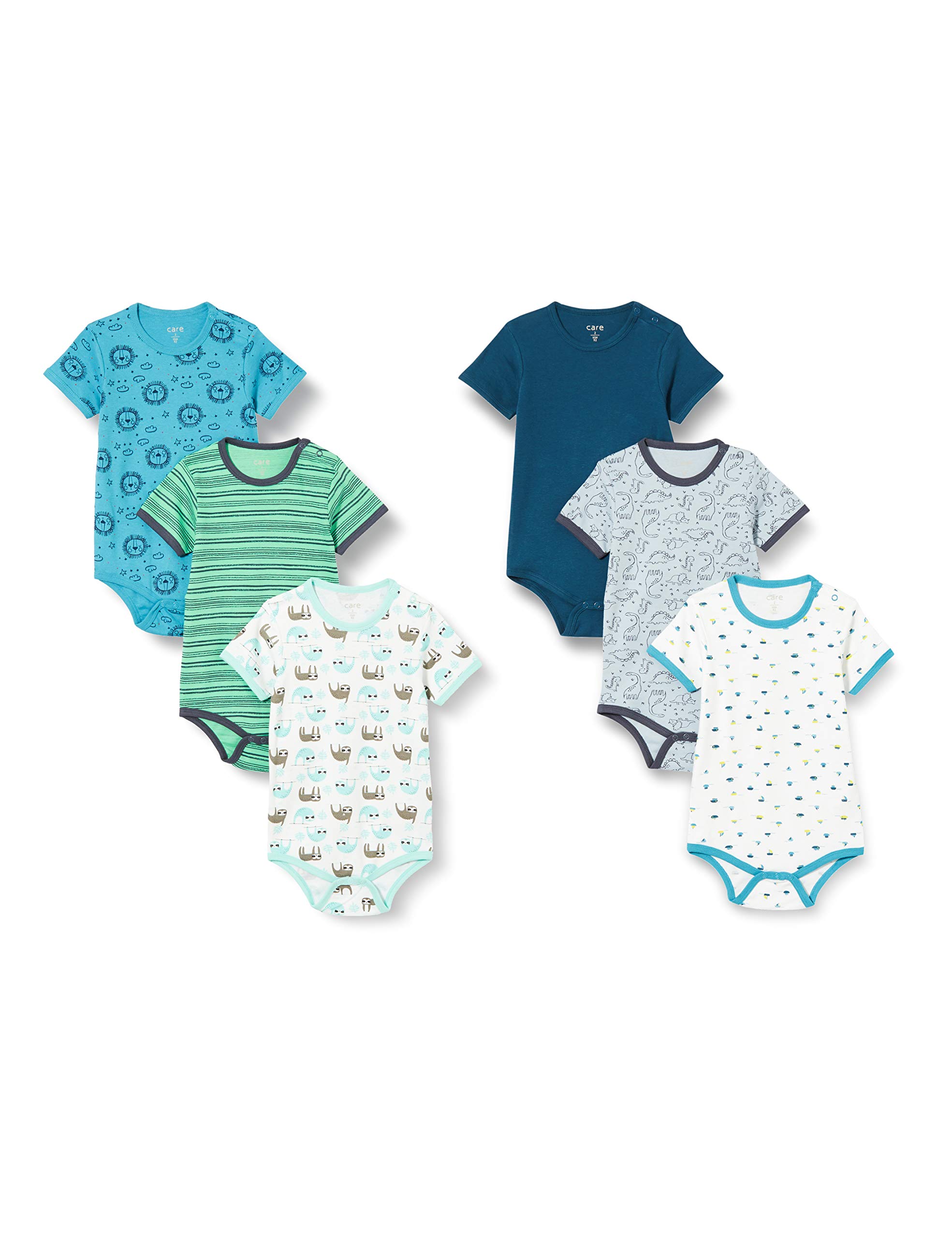 Care Baby Body Kurzarm, 6er Pack Ombro Blue (747), 50
