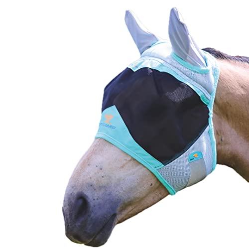Shires Fliegenmaske mit Ohrenschützern für Pferde mit Luftbewegung (Pony) (Aquablau)