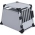 Trixie 39345 Transportbox, doppelt, Aluminium, M-L: 93 × 64 × 88 cm, silber/hellgrau