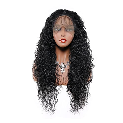 Perücke Courly Hair Lace Frontperücken Synthetische Kein Gel Ajustable Cap Headband Perücke Einfache Installation Wig
