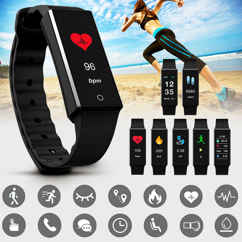 Bakeey Z4 Touchscreen-Herzfrequenz Mehrere Sportmodi Echtzeit-Anruferinnerung Fitness Tracker Wasserdichte Smartwatch