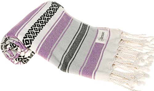 Bersuse San Jose türkisches Handtuch, 100 % Baumwolle, handgewebt, 88 x 178 cm, Violett