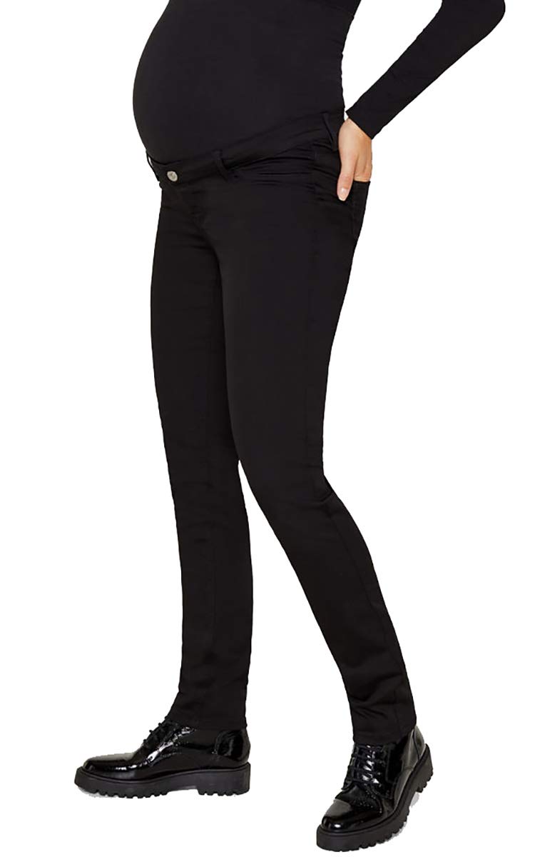 ESPRIT Maternity Damen Pants OTB Slim Umstandshose, Schwarz (Black 001), 36 (Herstellergröße: 36/32)