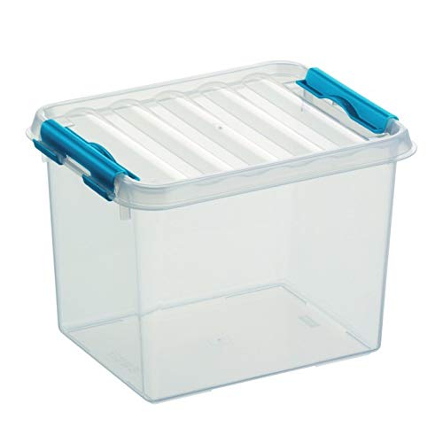 6x SUNWARE Q-Line Box - 3 Liter - 200 x 150 x 140mm - transparent/blau