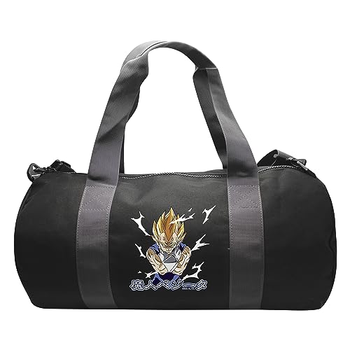 ABYstyle - Dragon Ball Z Sporttasche Majin Vegeta, Schwarz , 50 x 25 x 25 cm, Ein großes Staufach und eine Tasche auf der Rückseite