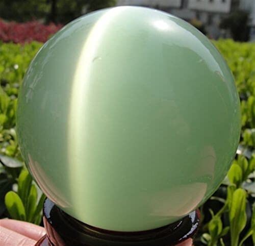 HLELU Home Decor, 40-80 mm Ständer asiatischer Quarz blau Katzenauge Kristallkugel Kugel Geschenke, natürlicher Kristall (Color : Green, Size : 40MM) WEISHENYIN (Color : Light Green_60MM)