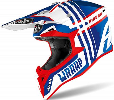 Airoh Helmet Junior Wraap Broken Blue/Red Gloss Yxxs