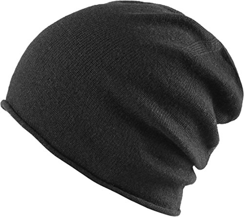MSTRDS Unisex Cashmere Slouch Beanie Black One Mütze mit 40% Kaschmir für Damen und Herren