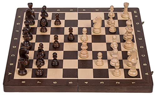 Square - Pro Schach Nr 5 WENGE - Schachspiel aus Holz - Schachbrett & Staunton 5