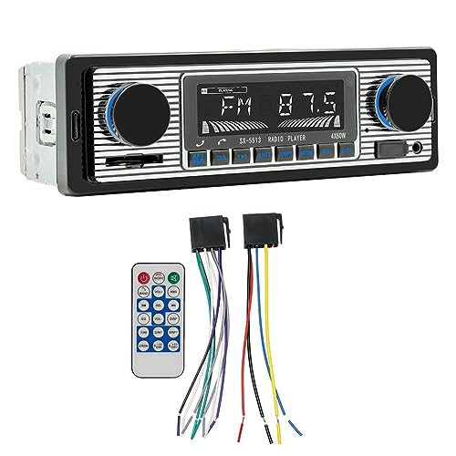 NERTOEE 4-Kanal-60-W-Bluetooth-Autoradio, Wie Abgebildet, Auto-MP3-Player, Plug-In-U-Disk-Autoradio mit Verkabelungsschutzfunktion für das Auto