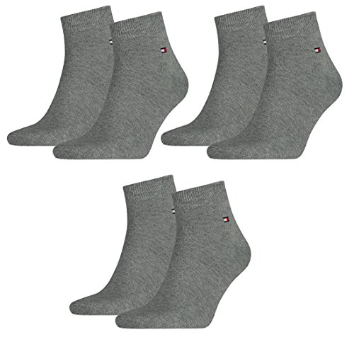 Tommy Hilfiger Herren Classic Quarter Socken 342025001 10 Paar, Farbe:Grau;Sockengröße:47-49;Artikel:Quarter grau 342025001-758