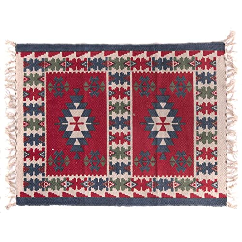 CIAL LAMA Rechteckiger Teppich aus Baumwolle Kilim, 160 x 230 cm