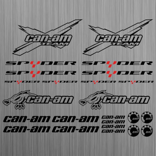 SUPERSTICKI can-am canam Team BRP Spyder Sticker Decal Quad ATV 24 Pieces aus Hochleistungsfolie Aufkleber Autoaufkleber Tuningaufkl