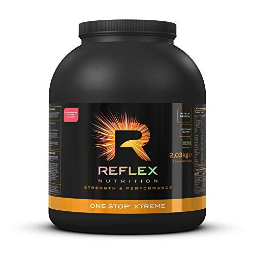 Reflex Nutrition One-Stop Xtreme Serious Mass Protein-Pulver – 2,03kg, Erdbeere&Creme
