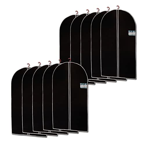 Sanifri home - 10er Set Kleidersack in schwarz - 150x60cm, Vliesstoff, mit Reißverschluss