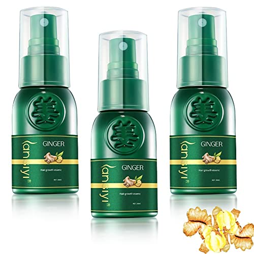 Korea-Ginseng-Haar-Nachwachsen-Serum-Spray, Essenz für das Nachwachsen der Haare, Haarwuchs-Ingwer-Spray für Männer und Frauen, 30ml (3 PACK)