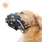 Maulkorb für Hunde, hohl und atmungsaktiv, Anti-Bell, verhindert versehentliche Einnahme, weich, verstellbar (XXL)
