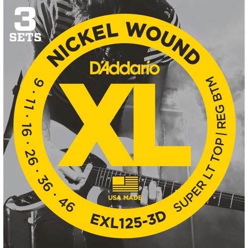 D'Addario EXL125-3D Musikinstrument-Saite Gitarre Stahl Elektrisch 18 Stück(e) - Saiten für Musikinstrumente (Gitarre, Stahl, Elektro, 18 Stück