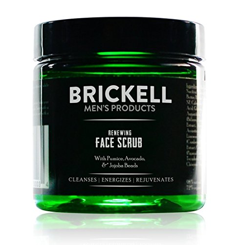 Brickell Men‘s Renewing Face Scrub - Natürliches und organisches Gesichtspeeling für Männer - Porentiefe Gesichtsreinigung mit Jojoba Perlen, Kaffee-Extrakt und Bimsstein - 118 ml - Parfümiert