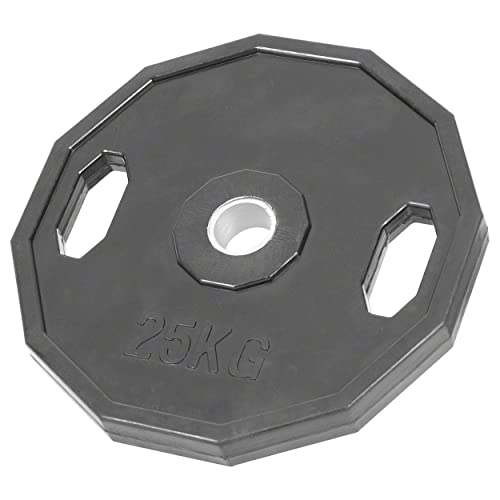 Sport-Tec Olympia Hantelscheibe mit Gummiüberzug und Griff, Krafttraining, Fitness, Bodybuilding, Kraftsport, Muskelaufbau, Powerlifting, 1,25 kg, 2,5 kg, 5 kg, 10 kg, 15kg, 20 kg, 25 kg/Stück